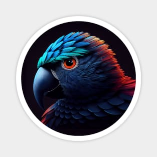 Futuristic parrot with background Magnet